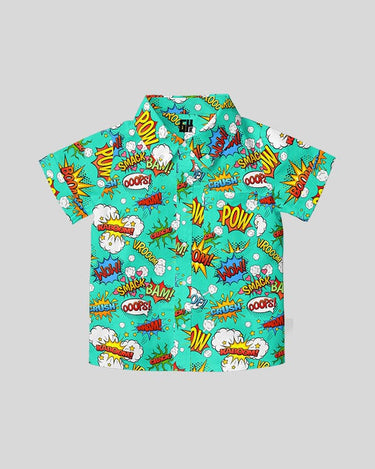 Comic Book Youth Button Down Kids Button Down Greater Half YXS